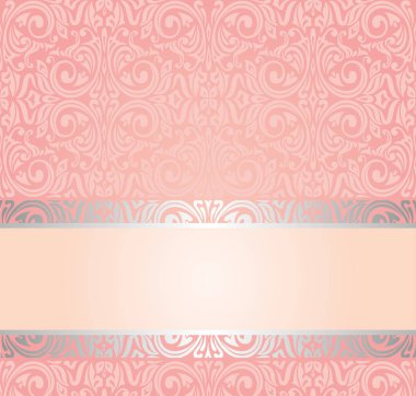 Pembe ve gümüş nazik daveti duvar kağıdı tasarım arka plan