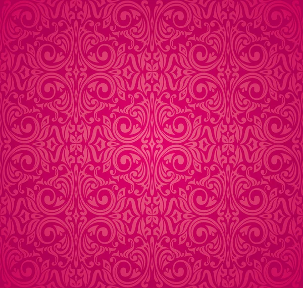 Rojo Floral Vector Patrón Fondo Pantalla Diseño — Archivo Imágenes Vectoriales