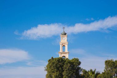 Jaffa, İsrail mavi deniz yoluyla kuleye bakış
