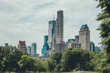 Central Park'tan Manhattan'ın manzara manzarası, New York, Abd