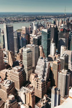 Manhattan adasının manzara hava görünümü, New York, ABD
