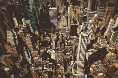 Manhattan adasının manzara hava görünümü, New York, ABD