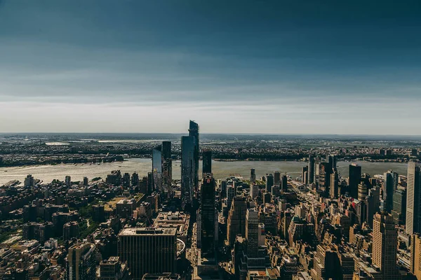 Vista Aérea Panorâmica Ilha Manhattan Nova York Eua — Fotografia de Stock