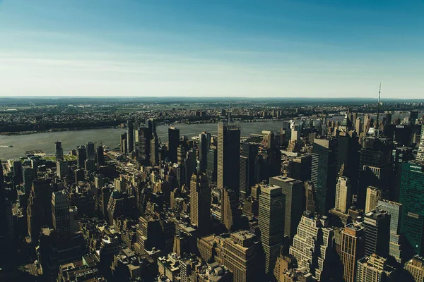 Vista Aérea Panorámica Isla Manhattan Nueva York —  Fotos de Stock