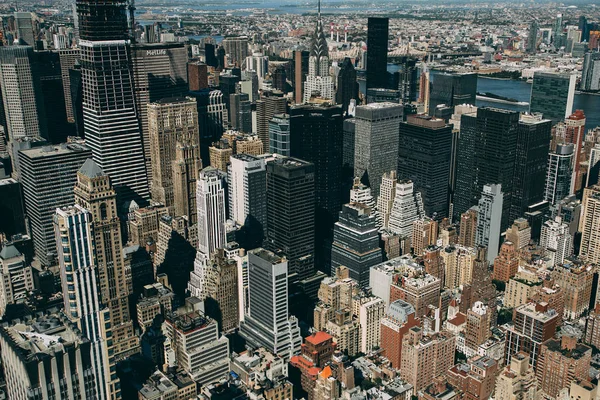 Vista Aérea Panorâmica Ilha Manhattan Nova York Eua — Fotografia de Stock