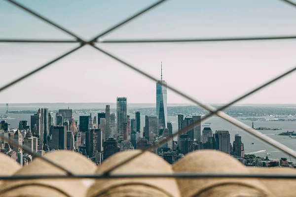 Naturskön Utsikt Över Manhattan Panorama Från Rooftop Sky New York — Stockfoto