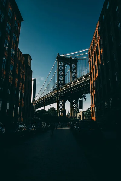 Vista Panorâmica Famosa Ponte Manhattan Nova York Eua — Fotografia de Stock