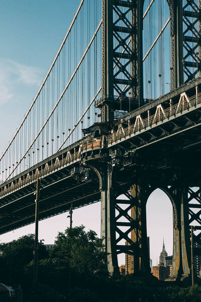 Scenic view of famous Manhattan Bridge, New York, USA
