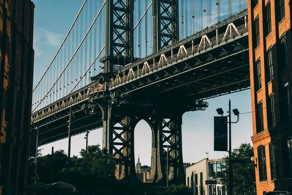 Vista Panorâmica Famosa Ponte Manhattan Nova York Eua — Fotografia de Stock