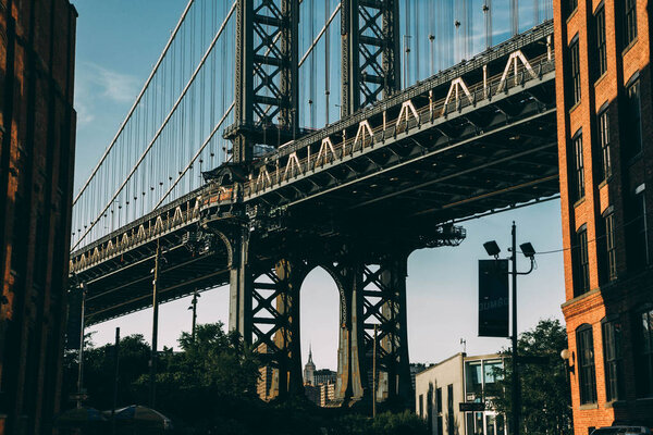 Scenic view of famous Manhattan Bridge, New York, USA