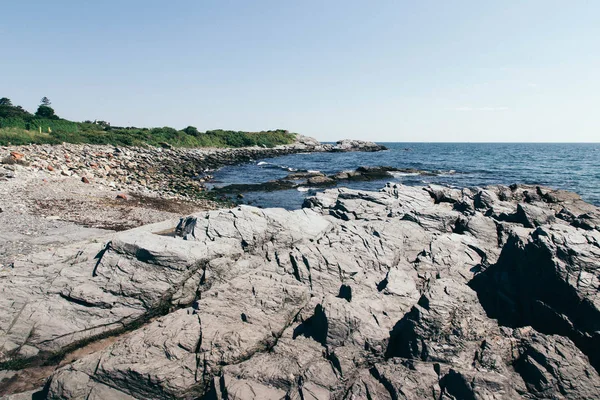 Vyhlídkový Pohled Zvlněné Modré Moře Newportu Rhode Island Usa — Stock fotografie