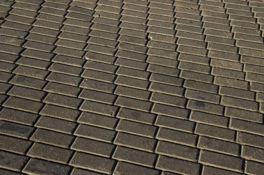 Gri tuğla yolu. Kaldırım ışıklar, kaldırım doku.