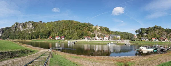 Rathen Alemania Octubre 2018 Río Elba Rathen Las Montañas Arenisca — Foto de Stock