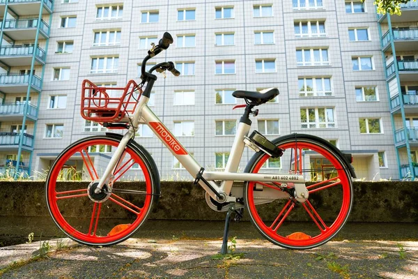 Berlin Almanya Haziran 2018 Berlin Şehir Merkezinde Çinli Şirket Mobike — Stok fotoğraf