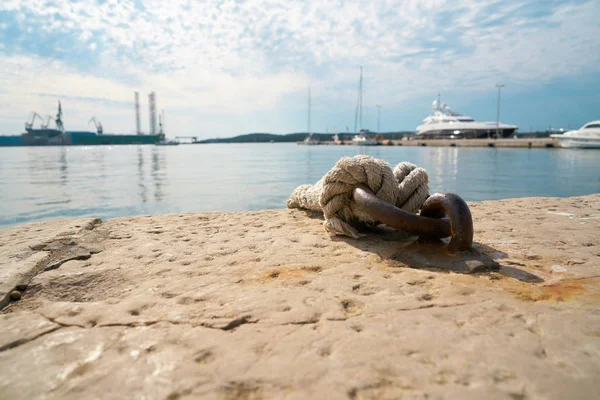 Amarrage Pour Bateaux Dans Port Pula Croatie — Photo