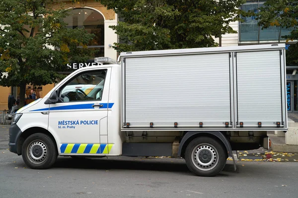 Prague Czech Republic October 2019 Police Car Police Operation City — Stock Photo, Image