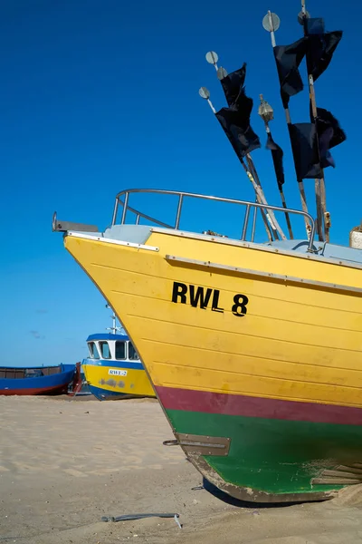 Rewal Polónia Setembro 2019 Barcos Pesca Praia Costa Polonesa Báltico — Fotografia de Stock