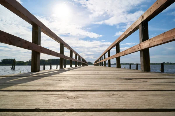 Boat Landing Stage Banks River Havel Toeplitz Germany — Stock Photo, Image