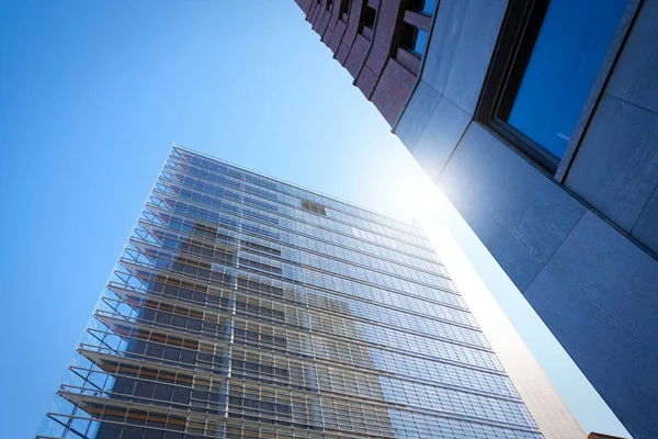 Office Buildings City Centre Berlin Backlit — Stock Photo, Image