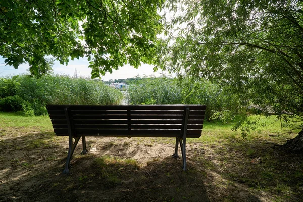 Bench Banks River Havel Toeplitz Germany — Stock Photo, Image