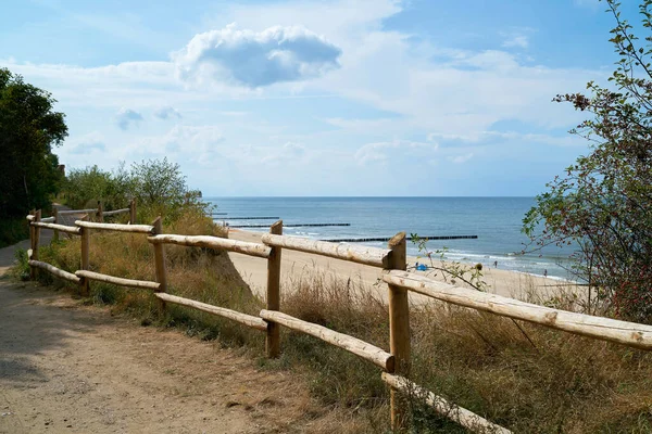 Blick Von Den Klippen Auf Den Strand Bei Rewal Polen — Stockfoto