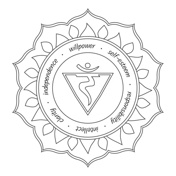 Solar Plexus Chakra Kleurplaat — Stockfoto