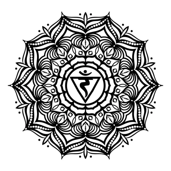 Plesso Solare Mandala Chakra Colorare Pagina — Foto Stock