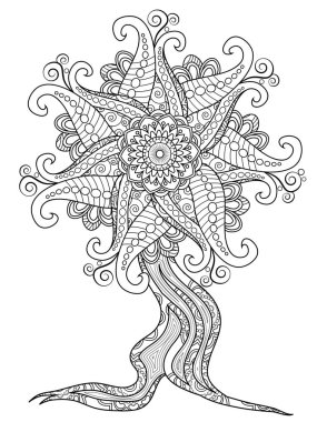 Mandala Ağacı Boyama Sayfası