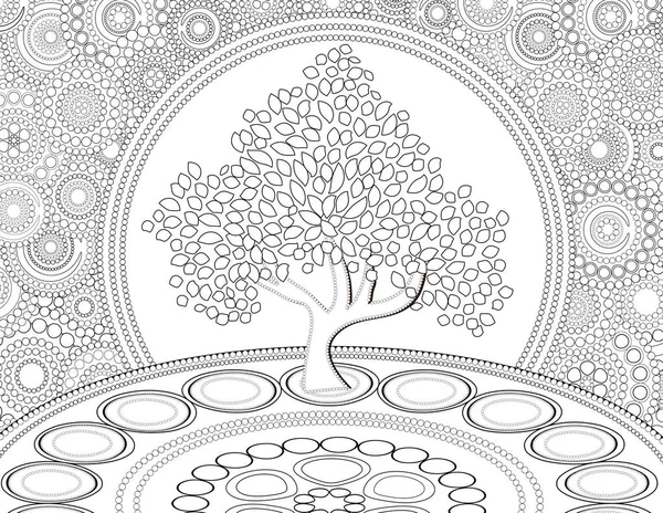 Circle Tree Life Coloring Page — Stock Photo, Image