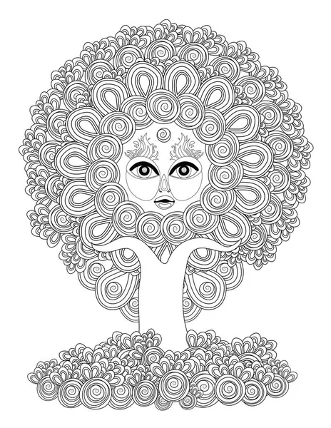 Sun Tree Coloring Page — Fotografie, imagine de stoc