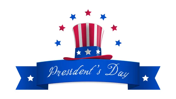 Feliz Día Los Presidentes Con Estrellas Cinta Día Del Presidente — Vector de stock