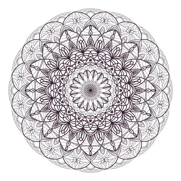 Patrón Circular Forma Mandala Para Henna Mehndi Tatuaje Decoración Adorno — Vector de stock