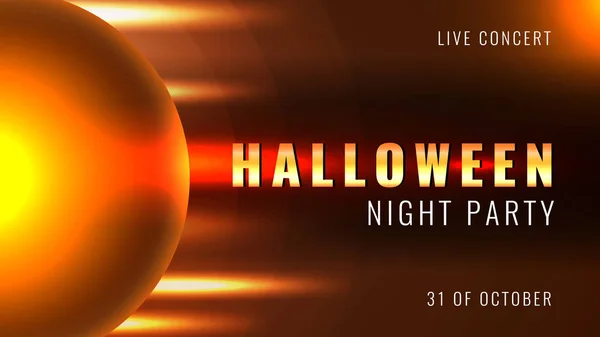 Halloween Night Party Baner Promocyjny Lub Tło Zaproszenie Partii Bilet — Wektor stockowy
