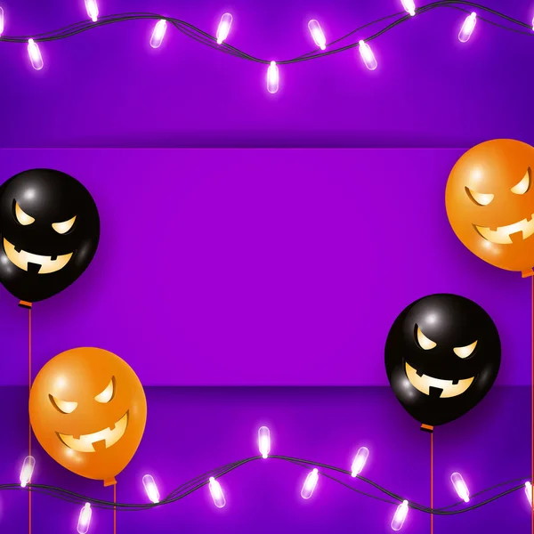Modello Halloween Tue Arti Con Spazio Copia Layout Quadrato Con — Vettoriale Stock