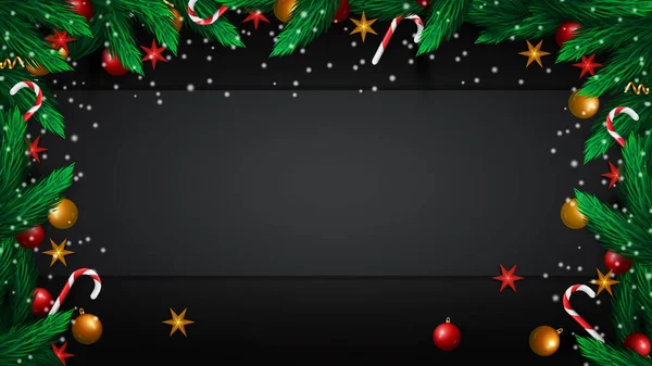 Modello Orizzontale Natale Disegni Banner Web Manifesti Volantini Ecc Modello — Vettoriale Stock