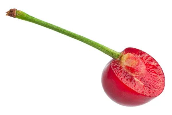 Primer Plano Fruta Cereza Aislada Sobre Fondo Blanco —  Fotos de Stock