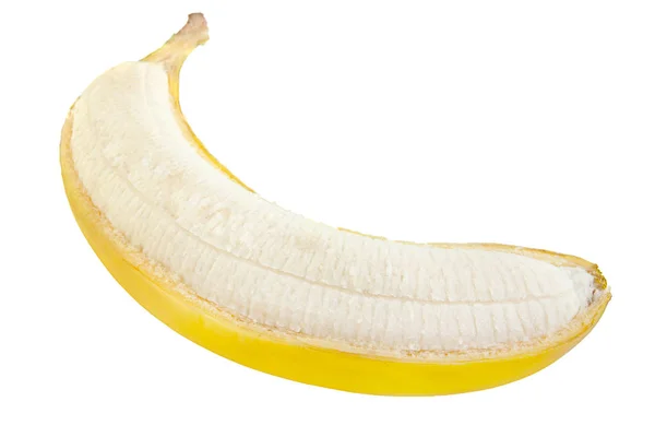 Primer Plano Fruta Del Plátano Aislado Sobre Fondo Blanco — Foto de Stock