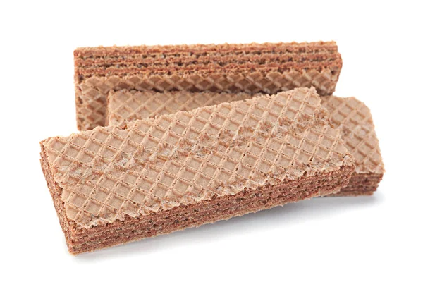 Brown Wafers Stick Isolado Fundo Branco — Fotografia de Stock