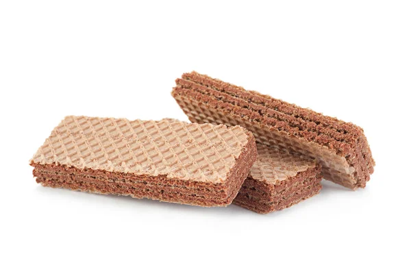 Brown Wafers Stick Isolerad Vit Bakgrund — Stockfoto