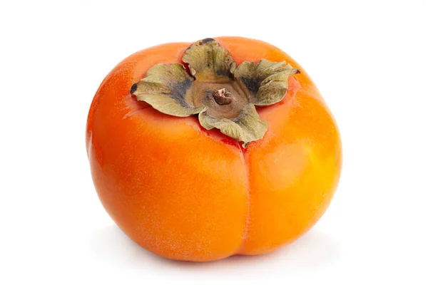 Persimmon Fruit Close Geïsoleerd Witte Achtergrond — Stockfoto
