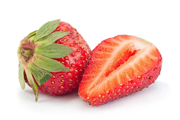 Strawberry Fruit Closeup Isolated White Background — Stock Photo, Image