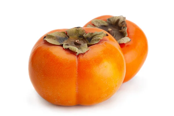 Persimmon Fruit Closeup Isolated White Background — Stock Photo, Image