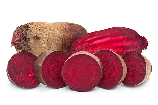 Långa Beet Root Närbild Isolerad Vit Bakgrund — Stockfoto