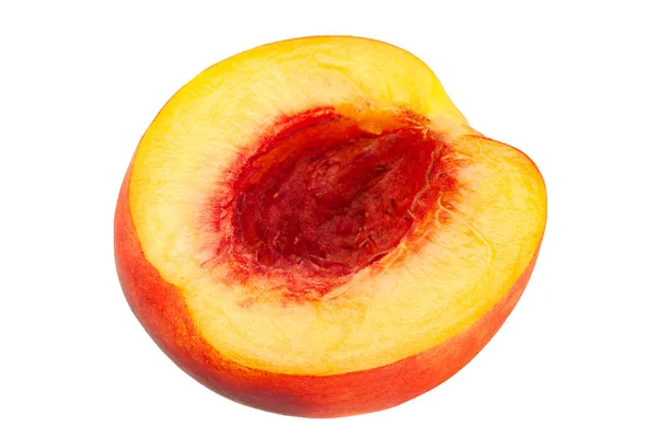 Mogen Nektarin Frukt Isolerad Vit Bakgrund — Stockfoto
