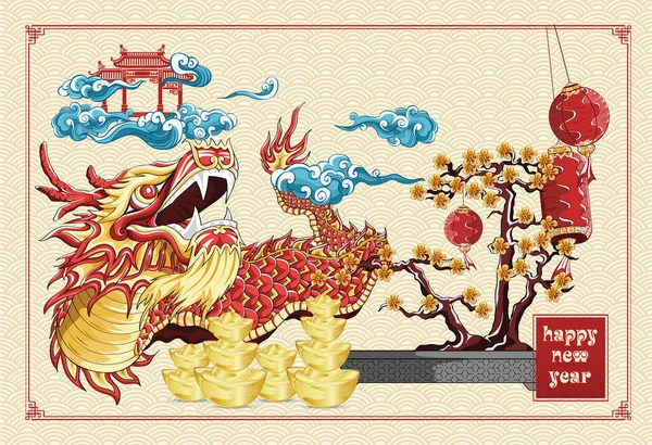 Κινέζικη Πρωτοχρονιά Χοίρου Και Jouney Στη Δύση Πίσω Από Λιοντάρι — Φωτογραφία Αρχείου