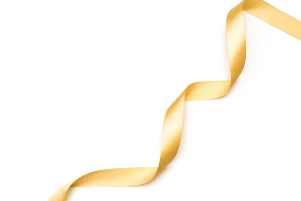 Золотая Лента Изолированная Белом — стоковое фото