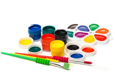 Beyaz, guaş, Multicolour boyar fırça 