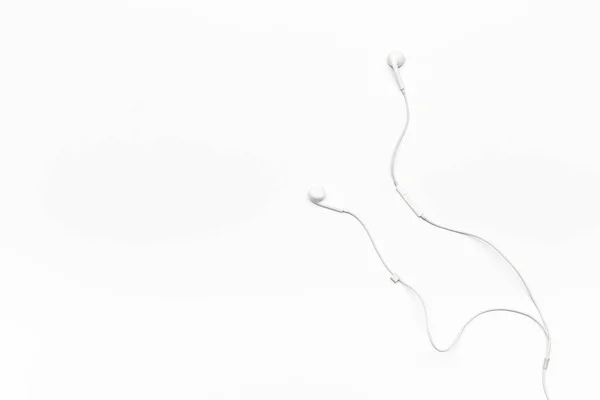 Witte Koptelefoon Geïsoleerd Witte Achtergrond — Stockfoto