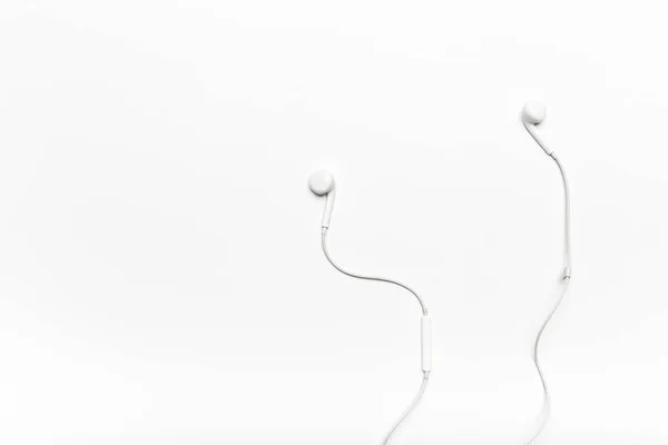 Λευκά Ακουστικά Που Απομονώνονται Λευκό Φόντο — Φωτογραφία Αρχείου