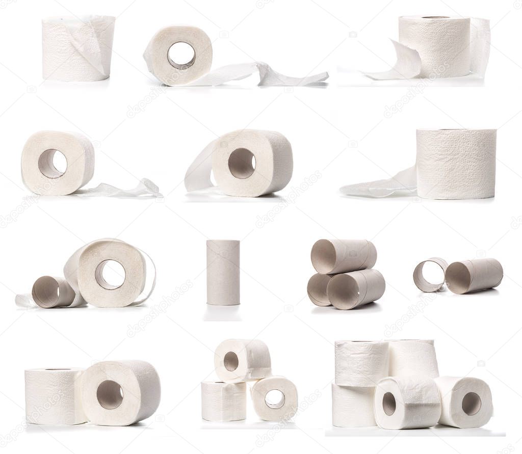 paper roll mock up set isolated on white background 